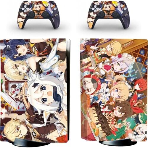 Genshin Impact PS5 Standard Disc Skin Sticker Decal Cover for PlayStation 5 Console and Controllers PS5 Disk Skin Vinyl