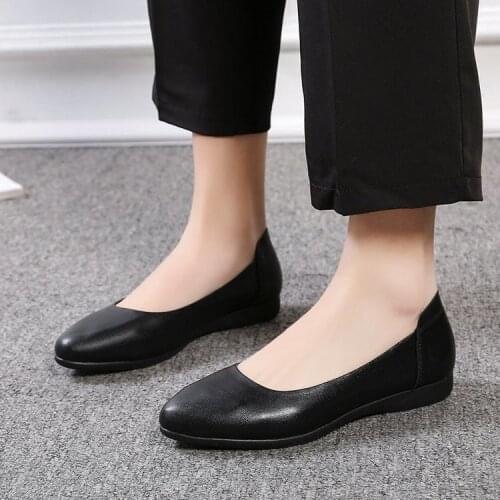 New Low Heel 2021 Student Black Work Professional Single Shoe Comfortable Small Leather for Women