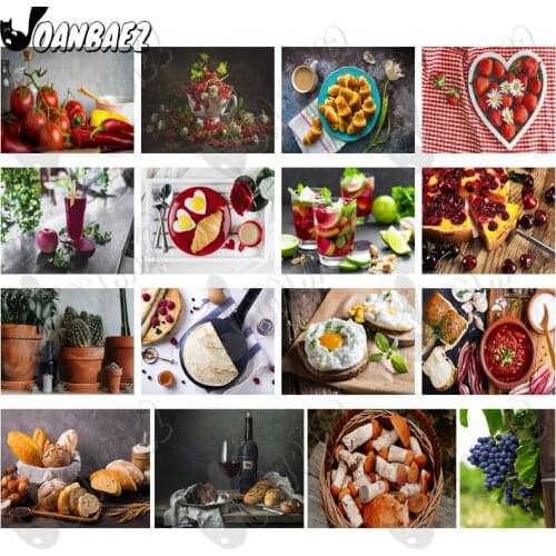 Food Series Diamond Painting 5D Diy Tomato Diamond Mosaic Strawberry Cross Stitch Bread Sticker Diamond Embroidered Mosaic Gift