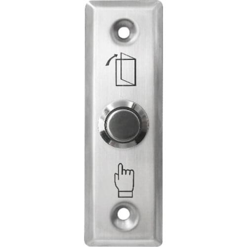 Push to Exit Button Switch NO/COM Output Stainless Steel Panel for Access Control Hollow Door