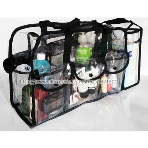 Clear PVC Makeup Cosmetic Bag Waterproof Transparent Make Up Organizer Toiletry tote bags in different sizes