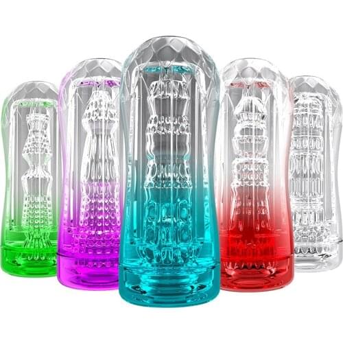 Transparent Real Pussy Artificial Vagina Oral Vaginal Anal Sex Male Masturbator Mouth Pussy Masturbation Cup Sex Toys for Men