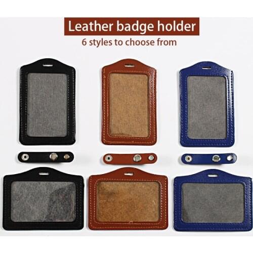 Transparent Leather Badge Holder Badge Case Clear Badge Id Card Holder Name Tag Bage Holder