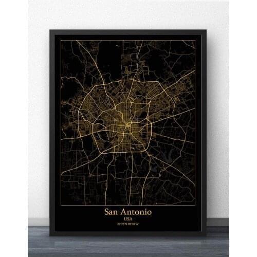San Antonio San Diego San Francisco San Jose Tampa Tucson Washington DC USA Map Poster