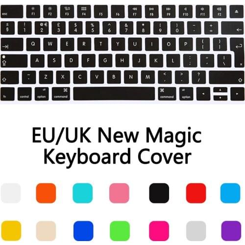 New EU/UK Version English alphabet Silicone Keyboard Cover Protector Skin for Apple New Magic Keyboard 2 MLA22B/A release 2015
