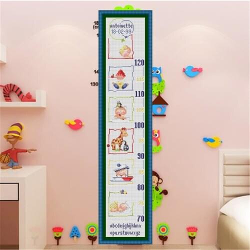 Height Chart Table With Length Scale Baby Counted Cross Stitch Kit Cross-stitching Package Cross Stich Gift to Your Baby SYP016