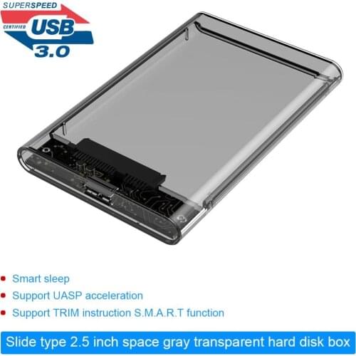 USB 3.0/2.0 5Gbps 2.5inch SATA External HDD SSD Enclosure Hard Disk Drive Case