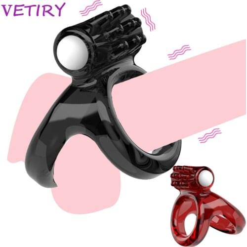 Vibrator Penis Ring Cock Ring Couple Lover Sex Porducts Penis Enlargement Dual Ring Delay Ejaculation Sex Toys for Men Erection