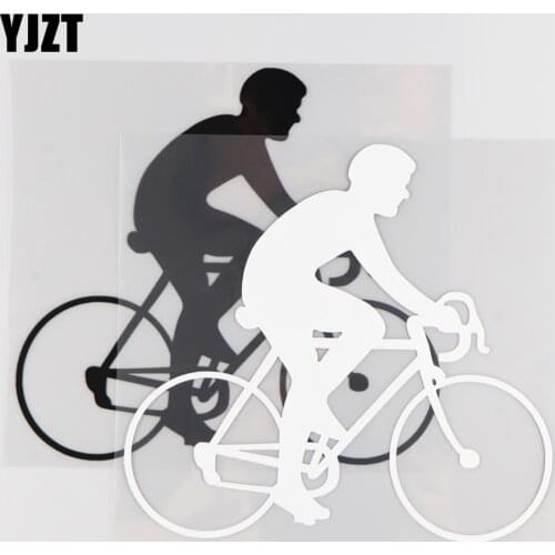 YJZT 17CM*15.8CM Bicycle Riding Pattern Car Sticker Vinyl Decal Decor Pattern 1A-0141