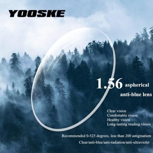 YOOSKE 1.56 1.61 1.67 Aspherical Resin Anti-blue Light Optical Computer Goggles Lenses Anti-UV Lens Myopia Prescription Custom
