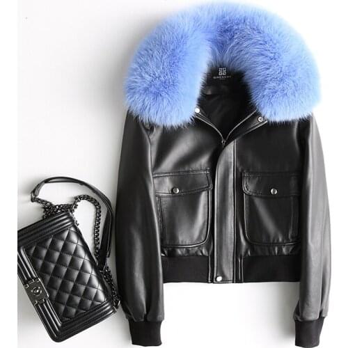 Sheepskin Genuine Leather Jacket Women Duck Down Winter Coat Real Leather Jacket Women Clothes 2020 Bomber Jacket 18222 YY1066