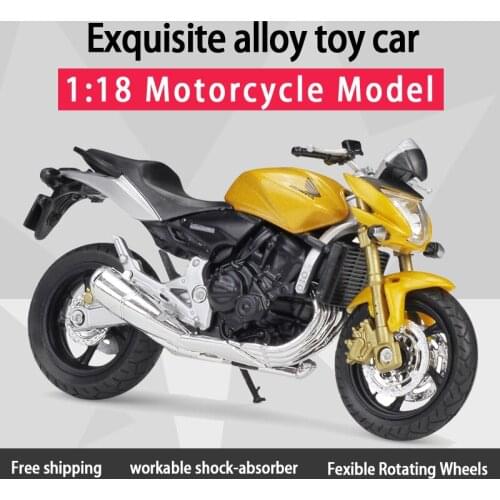 1:18 Honda Hornet Alloy Diecast Sport Motorcycle Model Workable Shork-Absorber Toy For Children Gifts Toy Collection