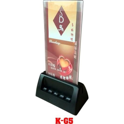 10pcs/pack Restaurant Service Calling Buzzer 5 key with menu holder for customer table button use K-G5