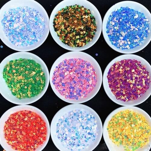 100g/Lot Sequins 3mm Round PVC Flat Round Loose Sequin Paillettes Sewing Craft DIY Scrapbooking