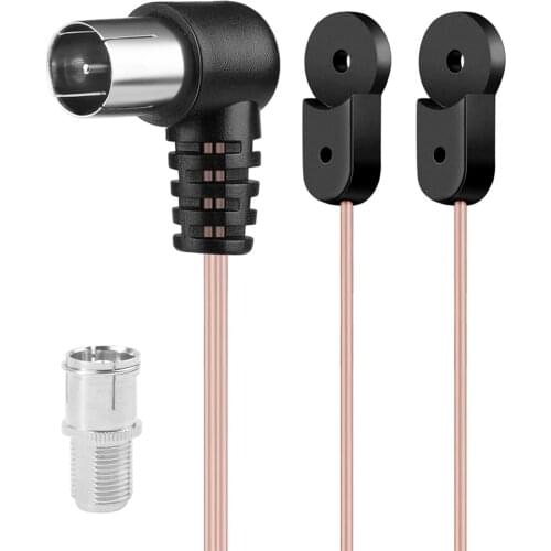 2M FM Radio Antenna 75 Ohm Dipole Indoor Antennas HD Aerial Receiver Male Type F Connector For FM Radio Indoor Use