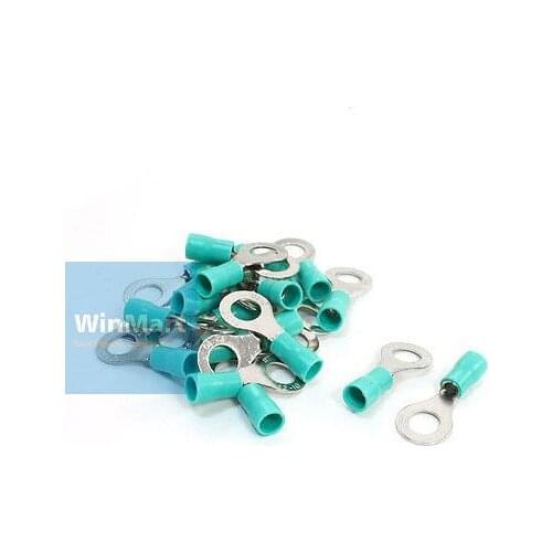 20pcs RV5.5-8 Ring Tongue Type Pre Insulated Terminals Green for AWG12-10