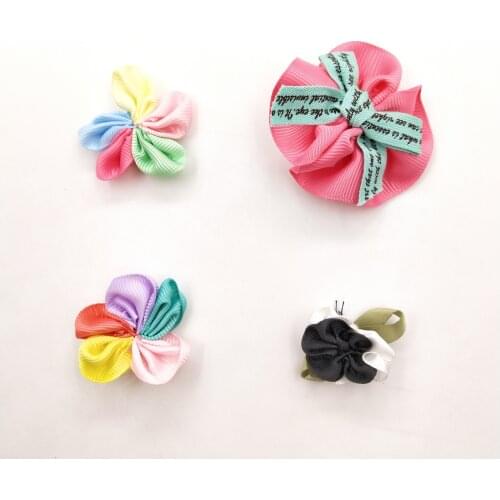 20pcs/lot Mix style flower bow Padded Appliques for DIY Accessories Craft Handmade Decoration