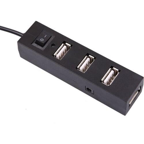 Kebidumei 3 Ports USB 2.0 Hub USB Hub Splitter with Power Switch High Speed For Laptop PC Computer Laptop Notebook