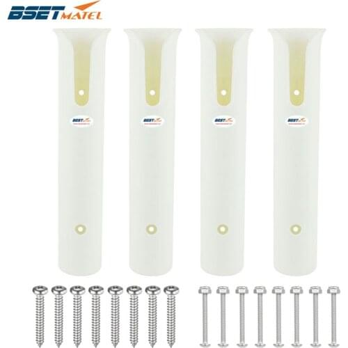 4 Pieces BSET MATEL White plastic fishing rod holders racks sockets for boat marine fishing box kayak boat yacht