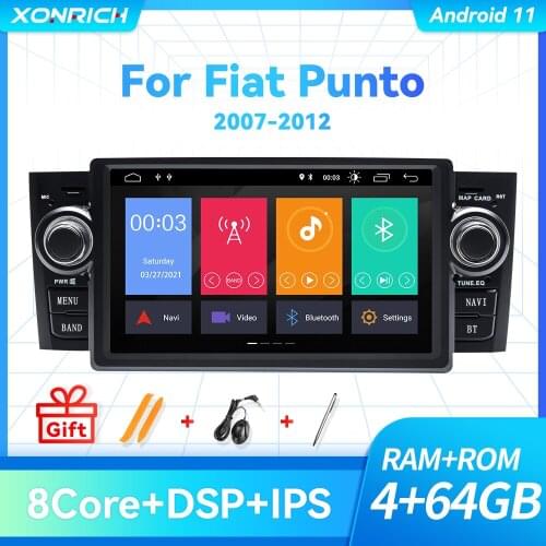 4GB 8coreAutoRadio1 din Android 10 Car DVD Player For Fiat Grande Punto Linea 2007-2012 Multimedia Stereo GPS Navigation IPS DSP
