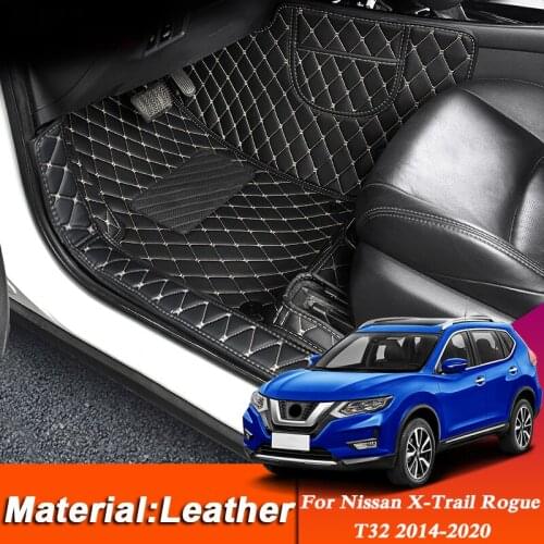 Car Styling PU Leather Floor Mat For Nissan X-Trail Rogue T32 2014-2020 Auto Foot Pad Automobile Carpet Cover Internal Accessory