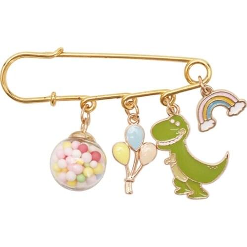 Wholesale New Cute Dinosaur Rainbow Balloon Brooch Multi-accessories Pendant Pin Lapel Pin Funny Shirt Bag Badge Jewelry