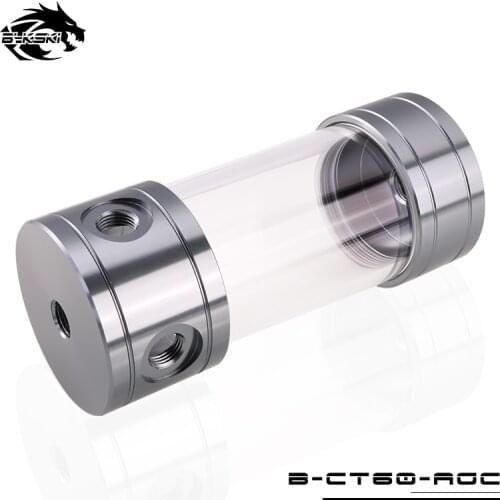 Bykski PC water cooling 60mm Reservoir tank 150mm/200mm/260mm Transparent Black/Blue/Red/Green/Silver B-CT60