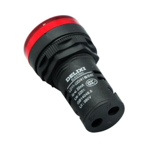 Indicator light LD11-22D AC 220V LD11-22D/41 AC 220V LD1122D41M4 red 220VAC | 22.3mm