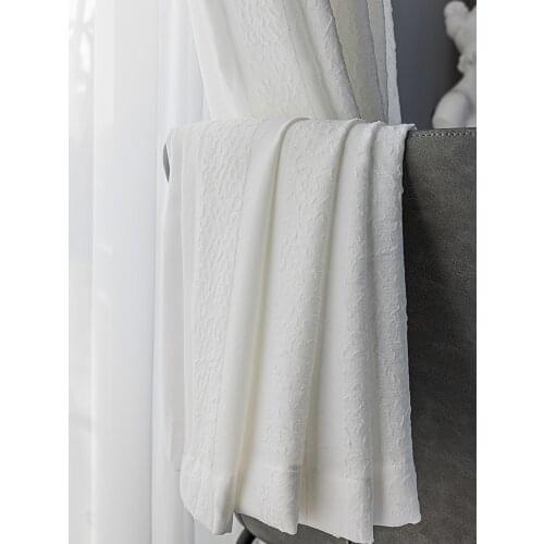 Customized White Curtain Sheer Tulle Window Curtains for Living Room Bedroom Modern Simple Tulle Curtain for Window Drapes