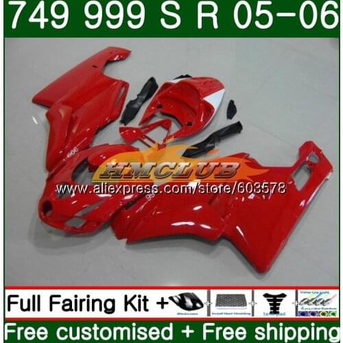 Body For DUCATI 749-999 749S 999S 2003 2004 2005 2006 Kit 48CL.101 749 999 S R 749R 999R 999 749 03 04 05 06 Fairing Red Glossy
