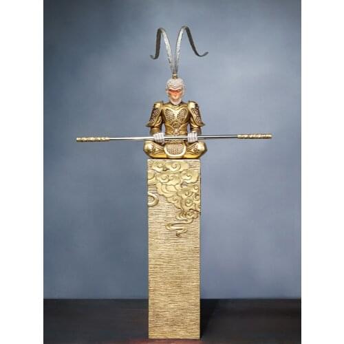 Office Creative New Chinese Style Floor Ornaments Sun Wukong Living Room Entrance Home Decorations Triumph over the Buddha