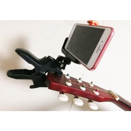 Guitar Ukulele Headstock Mount, Flat Clamp Mount, For Gopro camera & Smartphones