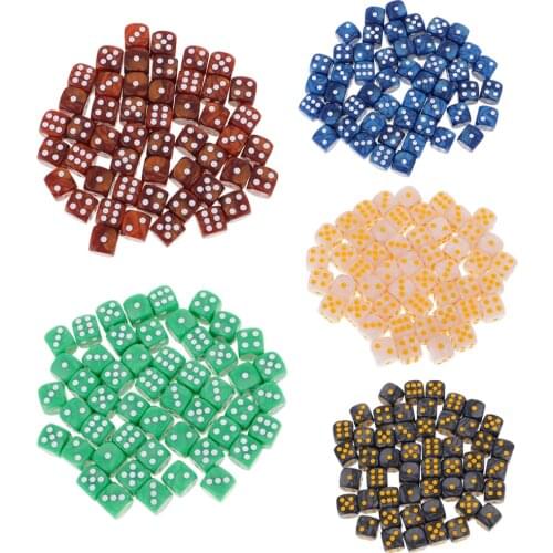50Piece/Set D6 Acrylic Round Corner Dice 16mm for D&D DND MTG RPG Gaming Camping Party Role Playing Game Toy Gift