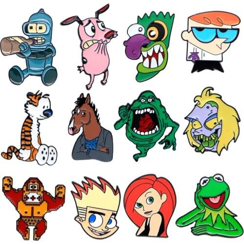 LT978 Cartoons Anime Cute Enamel Pins Brooches Woman Men Backpack Bags Badge Fashion Lapel Jewelry Kids Friends Birthday Gifts