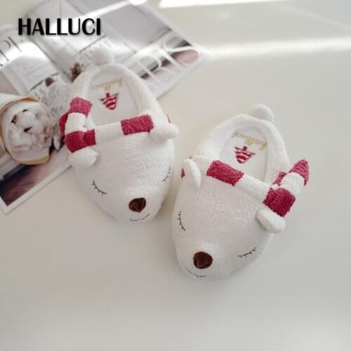 Christmas sweet polar bear lovely Home Slippers women shoes Cotton keep Warm Bedroom non-slip soft slippers for women
