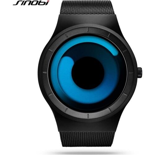 2017 SINOBI Brand New Men Watches Stainless Steel Mesh Strap Sport Watches Fashion Quartzwatch Wristwatches Relogio Masculino