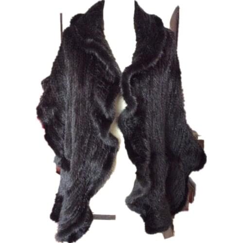 2020 New Genuine Knit Mink Fur ponchos and capes With Fox Trimming Real mink fur jacket Fashion Women CW-16