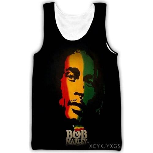 New Men/Women 3D Printed Bob Marley Casual Vest Fashion Streetwear Men Loose Sporting Tank Top D02