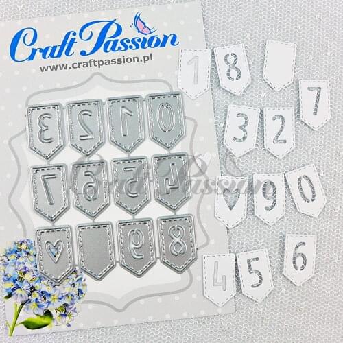New Numbers banners Die Metal Cutting Dies Scrapbooking background craft Card Making Embossing Rectangular Pattern