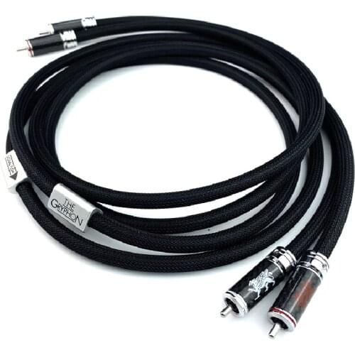 Pair Gryphon Vip Series HiFi Audio RCA Cable Carbon Fiber Plug for Amplifier CD Player