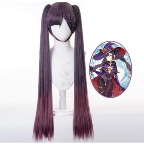 83cm Game Genshin Impact Mona Ponytails Long Wig Cosplay Costume Heat Resistant Synthetic Hair Women Carnival Party Wigs