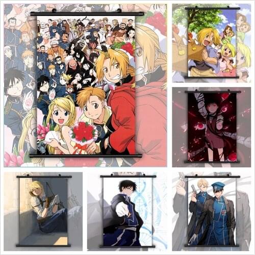 Fullmetal Alchemist Edward Elric Riza Roy Anime Manga HD Print Wall Poster Scroll
