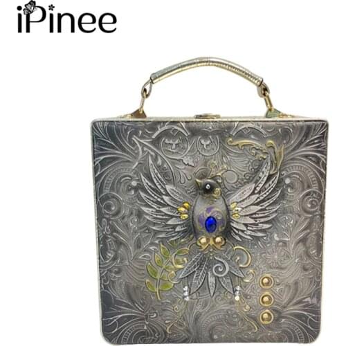 IPinee Luxury Handbags Three-dimensional Relief Women Bags Designer High Quality Women Messenger Bags Retro Small Bags