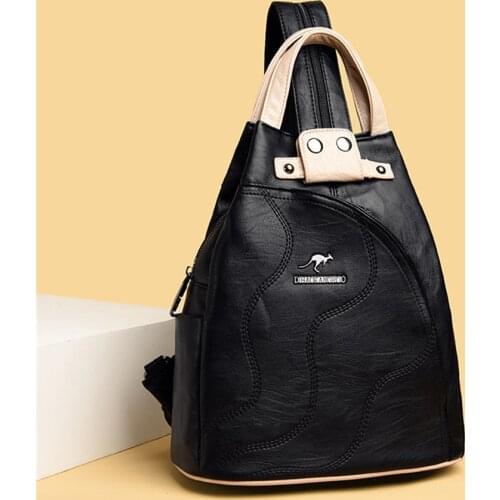 High Quality Leather Women Backpack Large Capacity School Bags for Teenage Girls Anti-theft Travel Backpack Shoulder Bag