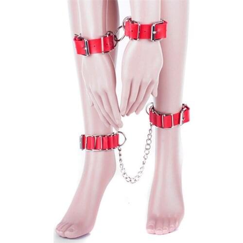 Adult Games Fetish Bondage Restraint Sex Products Wrist Ankle Cuffs Set Sex Game Slave Hand Leg Cuffs Bdsm Sex Toys for Couples