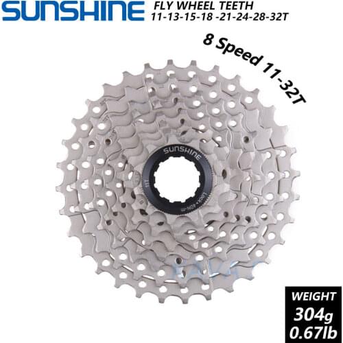 SUNSHINE Road Bike Freewheel 11-25/28/32/34/36T Bicycle Flywheel 8/9/10/11/12S Steel Cassette for Deore M6000 Shimano SRAM
