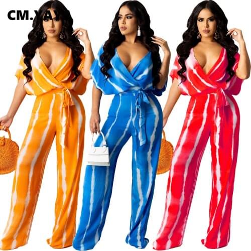 CM.YAYA Tie Dye Gradient Sweatsuit Womens Set Crop Tops and Straigth Pants Matching Two 2 Piece Set Active Tracksuit Outfits