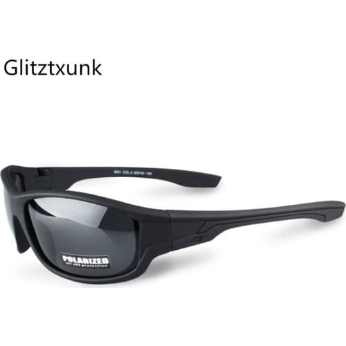 Glitztxunk 2020 New Black Polarized SunGlasses Men Sport Sunglasses UV400 Outdoor Driving Fishing Eyewear Fashion Goggles