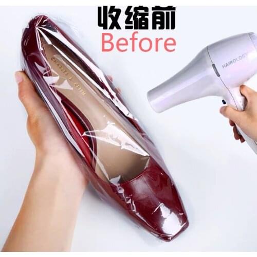100pcs Shoe Shrink Wrap Bags Sneaker Shoes Cover Waterproof Heat Seal Protector Dustproof PVC Shrink Film Home Gift Storage Bag