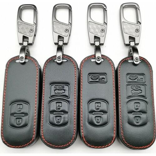 Remote Smart Car Leather Key Cover For Mazda 2 3 5 6 8 Cx3 Cx4 Cx5 Cx7 Cx9 M2 M3 M5 M6 Case 2/3/4 Button Accessories